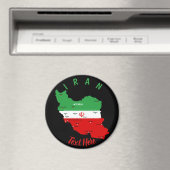 Iran Karte mit Flagge und Emblem Magnet (In Situ (Geschirrspüler))