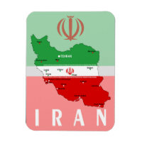 Iran Karte mit Flagge und Emblem