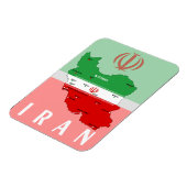 Iran Karte mit Flagge und Emblem Magnet (Linke Seite)