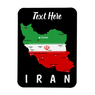 Iran Karte mit Flagge und Emblem Magnet