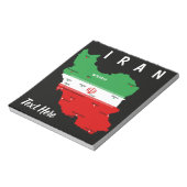 Iran Karte mit Flagge und Emblem Notizblock (Rotiert)