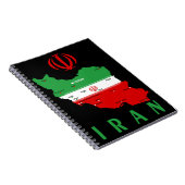 Iran Karte mit Flagge und Emblem Notizblock (Rechte Seite)