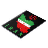Iran Karte mit Flagge und Emblem Notizblock (Linke Seite)