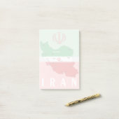 Iran Karte mit Flagge und Emblem Post-it Klebezettel (Auf Schreibtisch)