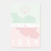 Iran Karte mit Flagge und Emblem Post-it Klebezettel (Vorderseite)