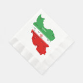 Iran Karte mit Flagge und Emblem Serviette (Ecke)