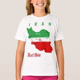 Iran Karte mit Flagge und Emblem T-Shirt