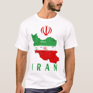 Iran Karte mit Flagge und Emblem T-Shirt