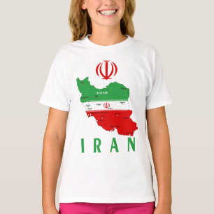 Iran Karte mit Flagge und Emblem T-Shirt