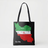 Iran Karte mit Flagge und Emblem Tasche (Vorderseite)