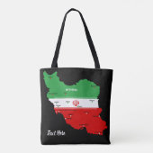 Iran Karte mit Flagge und Emblem Tasche (Rückseite)