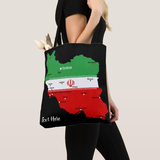 Iran Karte mit Flagge und Emblem Tasche (Von Nahem)