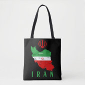 Iran Karte mit Flagge und Emblem Tasche (Vorderseite)