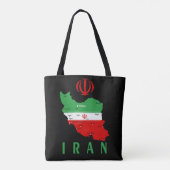 Iran Karte mit Flagge und Emblem Tasche (Rückseite)