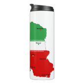 Iran Karte mit Flagge und Emblem Thermosbecher (Nach rechts gedreht)