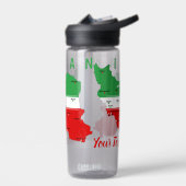 Iran Karte mit Flagge und Emblem Trinkflasche (Links)