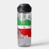 Iran Karte mit Flagge und Emblem Trinkflasche (Rückseite)