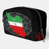 Iran Karte mit Flagge und Emblem Waschbeutel (Rechte Ecke)