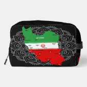 Iran Karte mit Flagge und Emblem Waschbeutel (Rückseite)