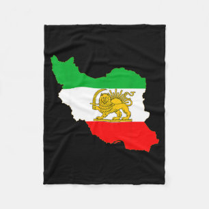 Iran-Karte mit Löwe und Sonnen-Emblem, persische F Fleecedecke