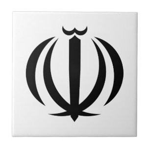 Iran Landesflagge Symbol Emblem Wappen Fliese