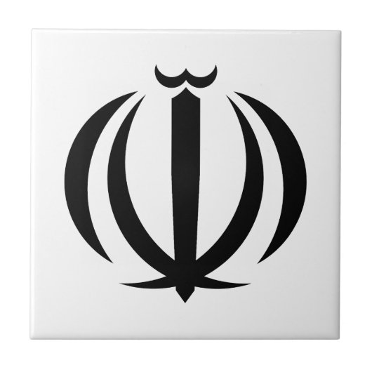Iran Landesflagge Symbol Emblem Wappen Fliese (Vorderseite)