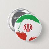 Iran Lion Nationale iranische Tierflagge Button (Vorne & Hinten)
