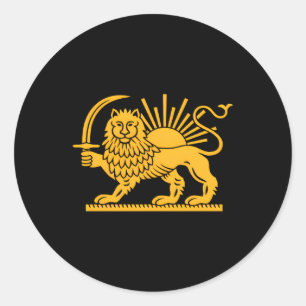 Iran Lion Sun Achaeid Empire Safavid Dynsty Runder Aufkleber