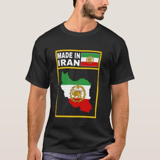 Iran Lion Sun Flag, Iran, Persisch, Iran Karte, Fl T-Shirt (Vorderseite)