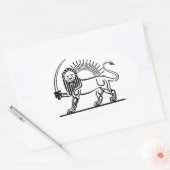 Iran Lion & Sun (Shir-O-Khorshid) Ovaler Aufkleber (Umschlag)