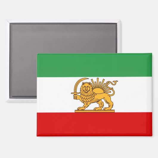 IRAN Löwe und Sonne Flagge Magnet (Vorderseite/Rückseite)