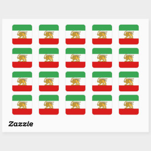 IRAN Löwe und Sonne Flagge Mini Aufkleber