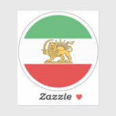 Iran Löwenflagge Rund Aufkleber (Blatt)
