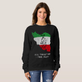 Iran Map, ALL TOGETHER FOR IRAN Farsi calligraphy, Sweatshirt (Vorne ganz)