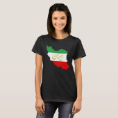 Iran Map in 3 Colours of Irish Flag I GreenWhiteRe T-Shirt (Vorne ganz)