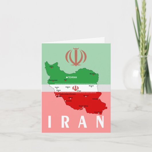 Iran Map with Flag and Emblem (Vorderseite)