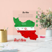 Iran Map with Flag and Emblem Acrylschild (Hochzeit)
