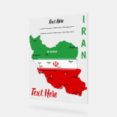 Iran Map with Flag and Emblem Acrylschild (Winkel)