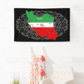 Iran Map with Flag and Emblem Banner (Insitu)