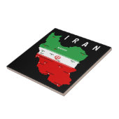 Iran Map with Flag and Emblem Fliese (Seite)