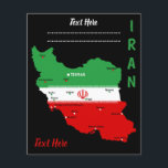 Iran Map with Flag and Emblem Flyer<br><div class="desc">Iran Political Map with capital Tehran,  national borders,  most important cities,  rivers and lakes. The Iranian Flag Colors are superposed on the Map Silhouette. Vector Illustration by BluedarkArt TheChameleonArt</div>
