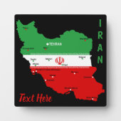 Iran Map with Flag and Emblem Fotoplatte (Vorderseite)