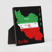 Iran Map with Flag and Emblem Fotoplatte (Vorderseite)