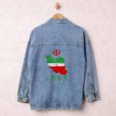 Iran Map with Flag and Emblem Jeansjacke (Hangar)