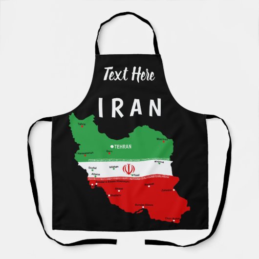 Iran Map with Flag and Emblem Schürze (Vorderseite)