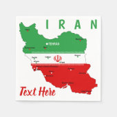Iran Map with Flag and Emblem Serviette (Vorderseite)