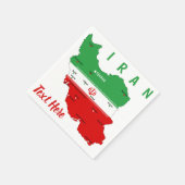 Iran Map with Flag and Emblem Serviette (Ecke)