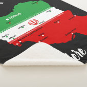Iran Map with Flag and Emblem Sherpadecke (3/4)