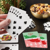 Iran Map with Flag and Emblem Spielkarten (In Situ)