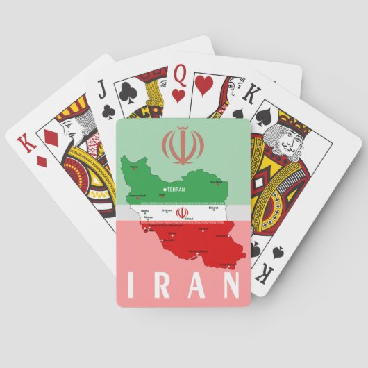Iran Map with Flag and Emblem Spielkarten (Rückseite)